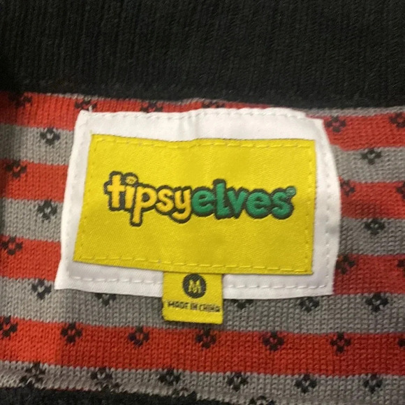 🦌 Tipsy Elves Men's "Caribrew" Reindeer Cheersing Sweater Size M - Picture 3 of 4